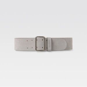 BRAND NEW Gimaguas Wide Light Gray Suede Belt with Silver Buckle